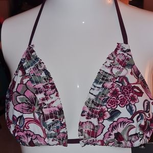 Mossimo Dark Plum Floral Women's Bikini Top Size Medium